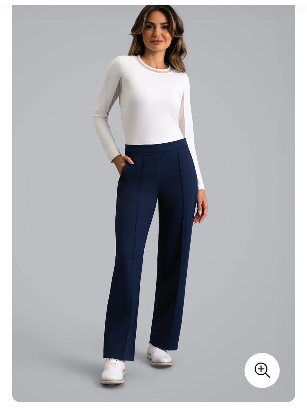 NWT IBKUL Straight Leg Performance Pants Classic Navy M